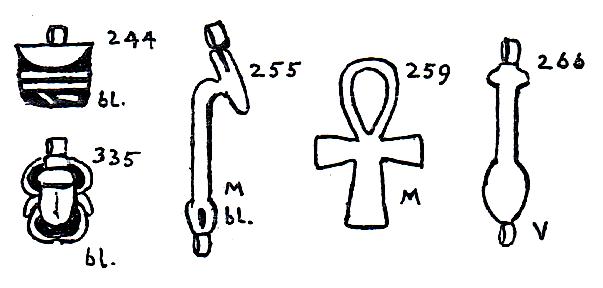 Amuleti a forma di geroglifico da el-Amarna